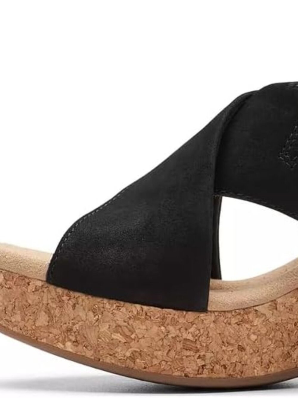 Clarks Collection Women's Giselle Dove Wedge Sandal, Black Nubuck, 8.5 Medium US - Picture 6 of 7